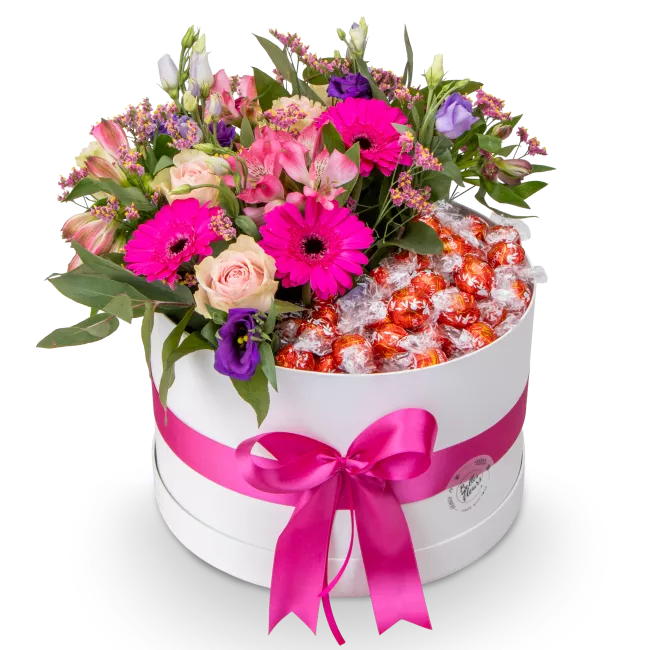 Květinový box s mléčnou čokoládou